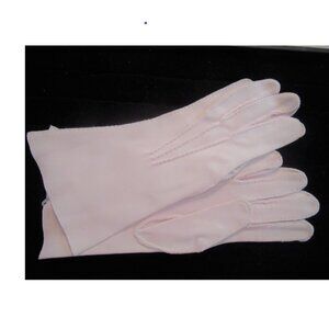 Mid-back-3-ridge long-wrist gloves. Light pink. Double weave. Sz 6.5